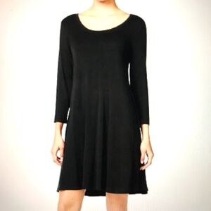 STYLE & CO Fit & Flare Midi Dress Scoop Neck Black Swing Women’s Plus Size 2X